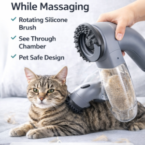 Electric Pet Hair Portable Pet Massage Cleaning Brush